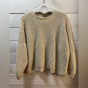 HANDMADE Textured Knit Sweater – Cream | Size XL